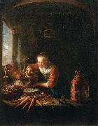 Gerard Dou Woman Pouring Water into a Jar oil painting
